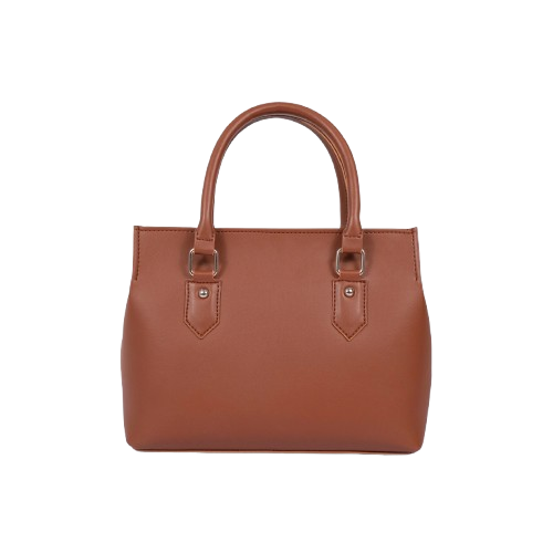 Adjustable Brown Handbag With Zipper Pocket