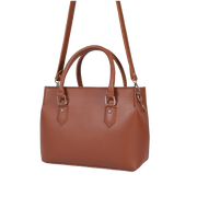 Adjustable Brown Handbag With Zipper Pocket