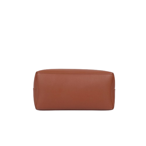 Adjustable Brown Handbag With Zipper Pocket